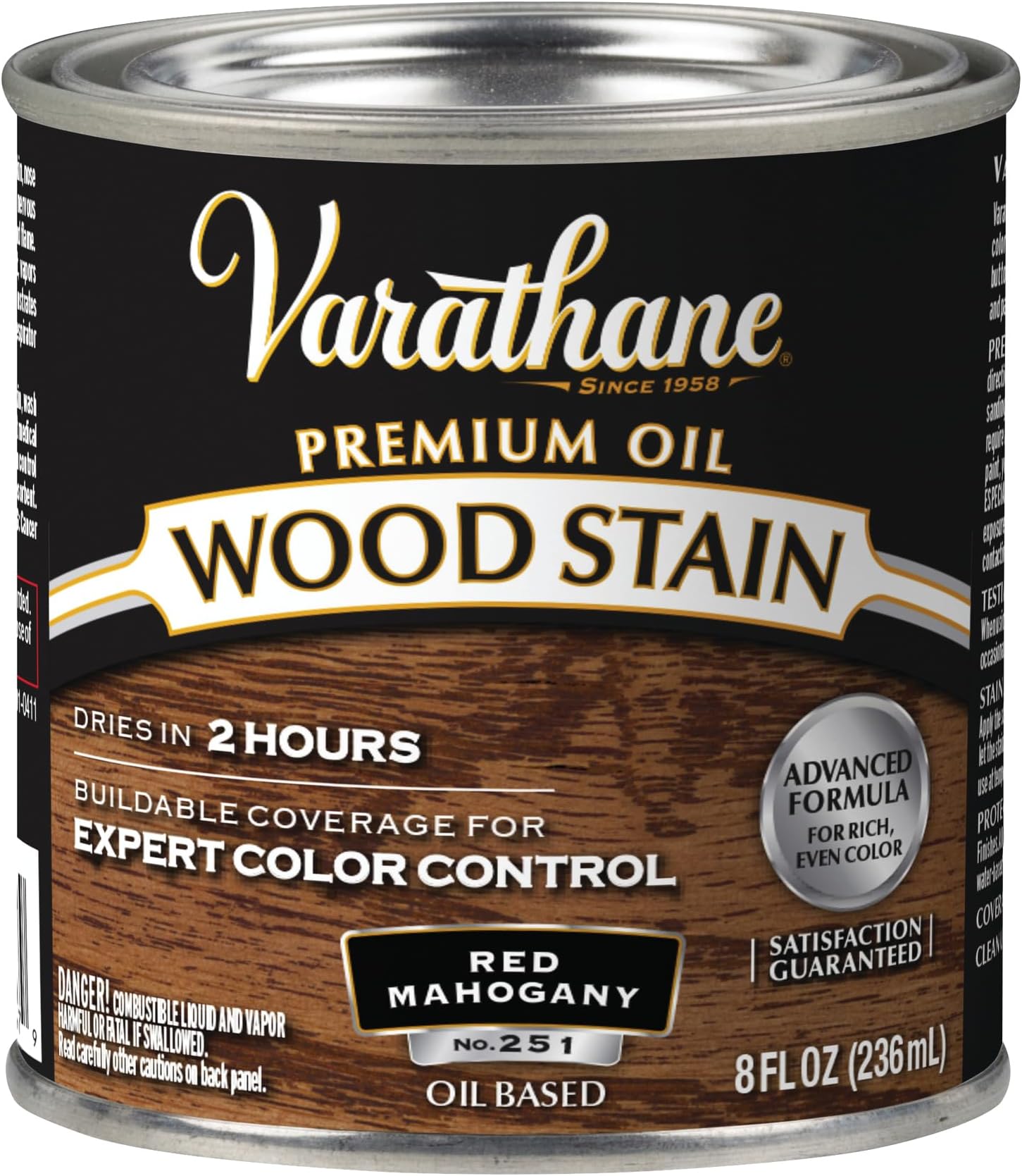 211801 Premium Wood Stain, Half Pint, Red Mahogany