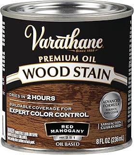 Varathane 211801 Premium Wood Stain, Half Pint, Red Mahogany