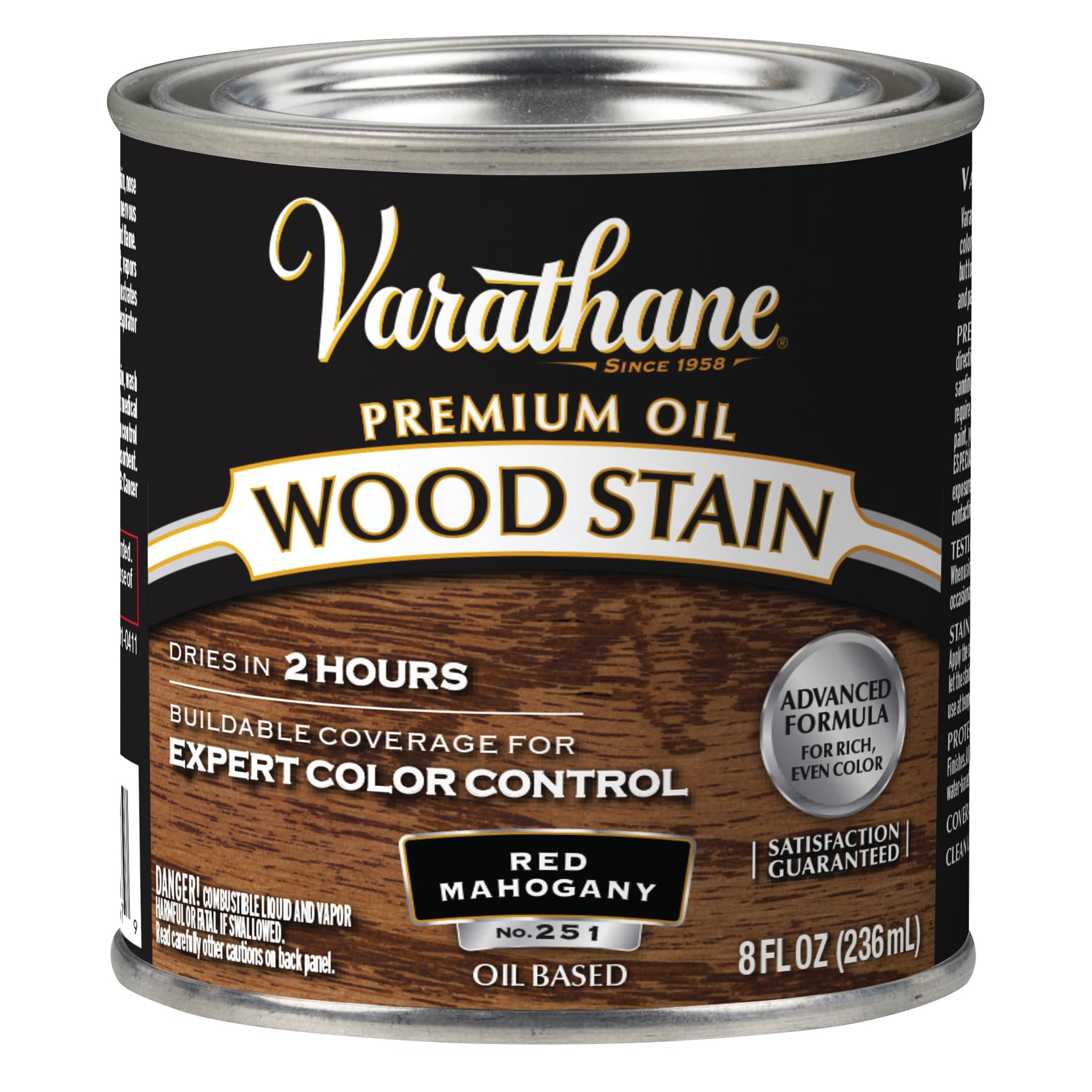 211801 Premium Wood Stain, Half Pint, Red Mahogany
