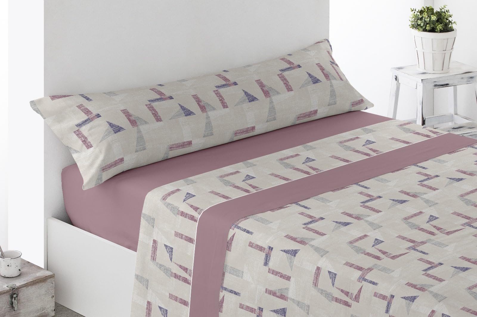Juego de Sábanas Térmicas de Pirineo. Sábanas de Otoño/Invierno Tejido Polar para Cama Individual y Matrimonio, 3 Piezas, Cálida y Suave. (Rosa, Cama 150)