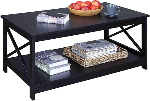 Miniatura 20 de Convenience Concepts – Mesa de café Oxford, Madera, Gris Gris,Barnwood/Negro,Negro,Rosa rubor,Azul cobalto,Madera derivada/Blanco,Azul espuma