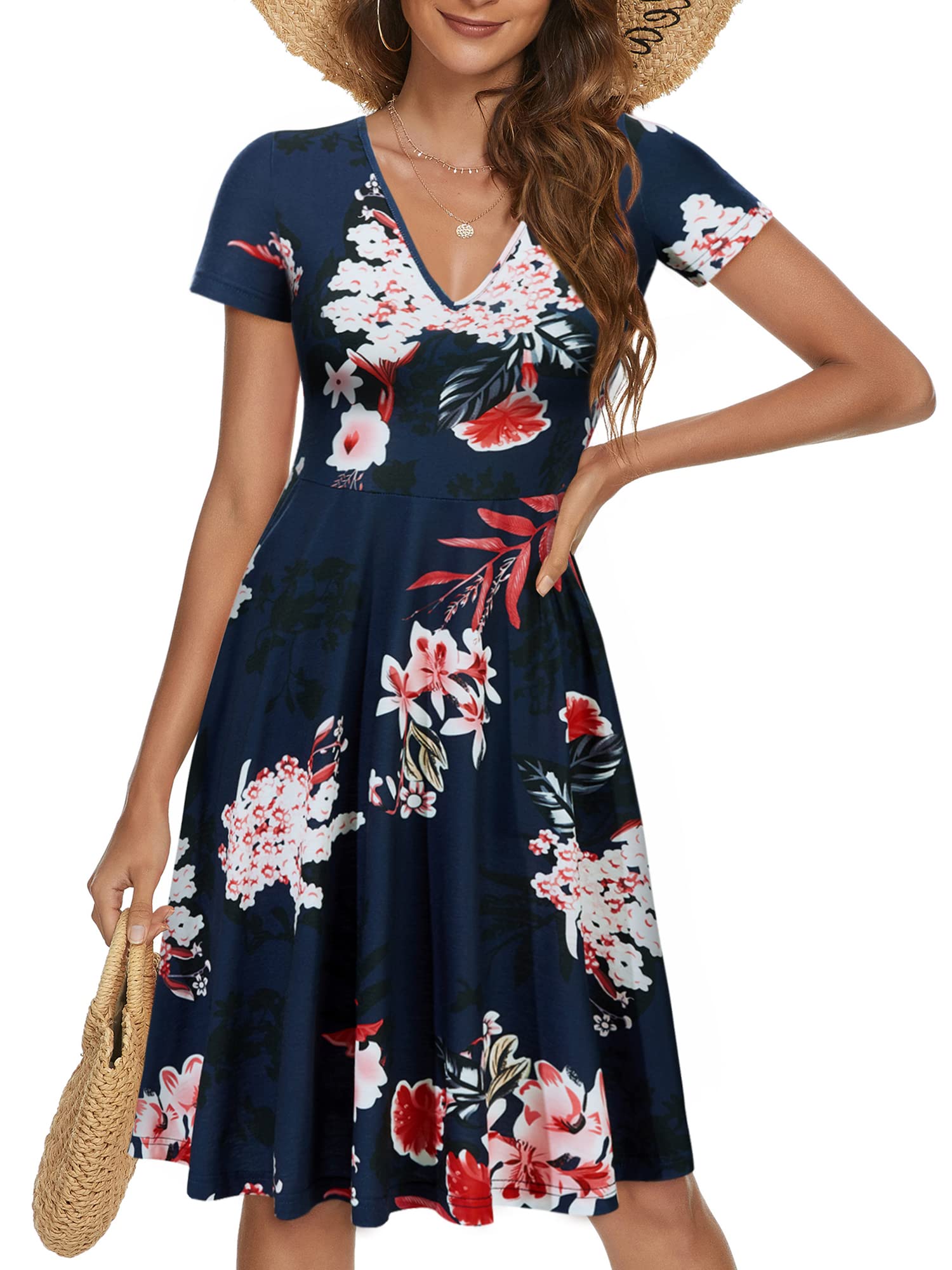 empire waist skater dress Short Sleeve Knit Empire Waist Dress in Black main image 1