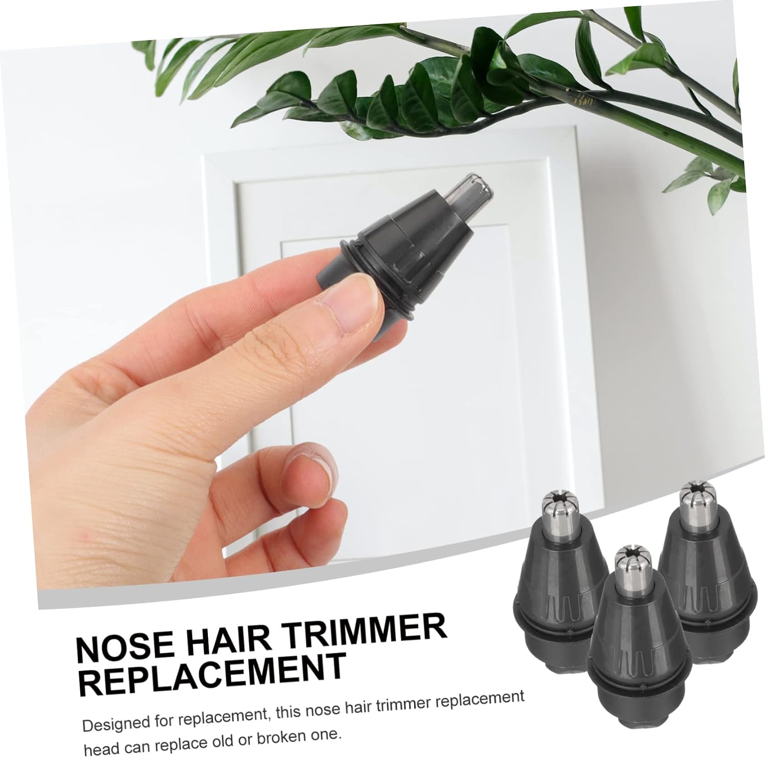 3pcs Nose Hair Trimmer Replacement Heads Durable Washable Razor Attachments for Beard and Nasal Hair Clippers Easy to Install High Performance
