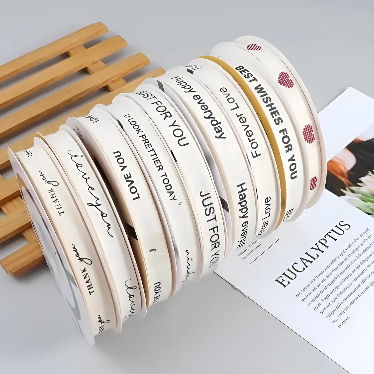 100 Yards Personalized Business Ribbon, 10-76mm Customized Printed Cotton Tape with Name, Text, Brand Logo Custom Eco Friendly Ribbon, Corporate Gifts, Custom Sewing Labels for Clothing