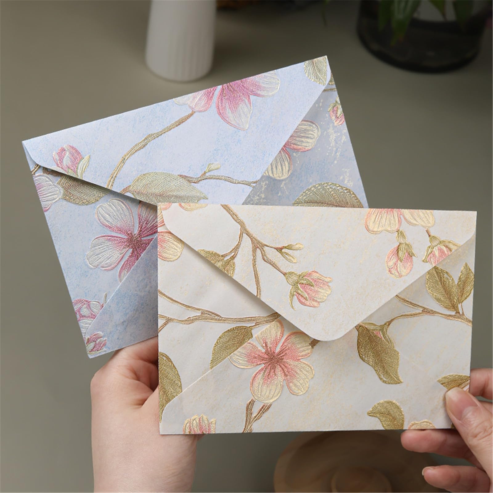 10 buste a forma di fiore, 15 x 10 cm, per matrimoni, San Valentino, biglietti e spedizioni, 15 x 10 cm, buste ribaltabili per inviti e festival colorati