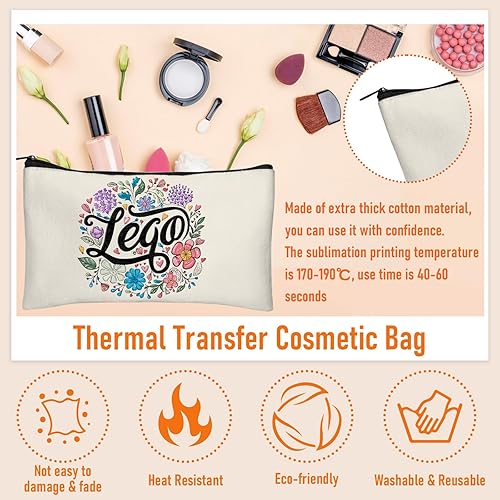 Miniatura 3 de Legigo Bolsa de manualidades en blanco, estuche de lona para lápices en blanco, bolsa de maquillaje en blanco, bolsa de lona a granel, bolsa de