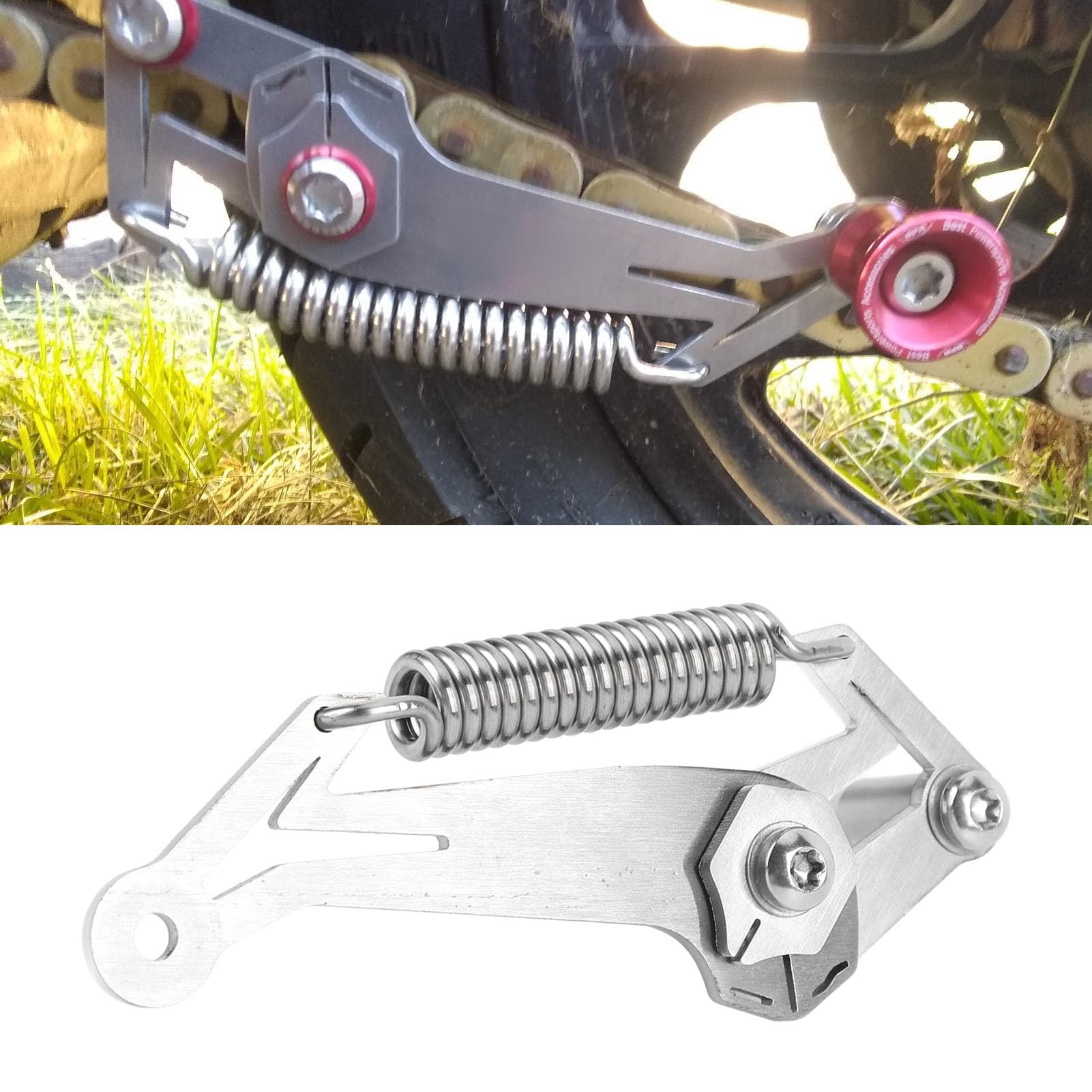 Outil de Réglage du Jeu de Chaîne de Moto, Métal Haute Résistance, Réglage Précis du Jeu de Chaîne, Outil de Réglage de L'équitation