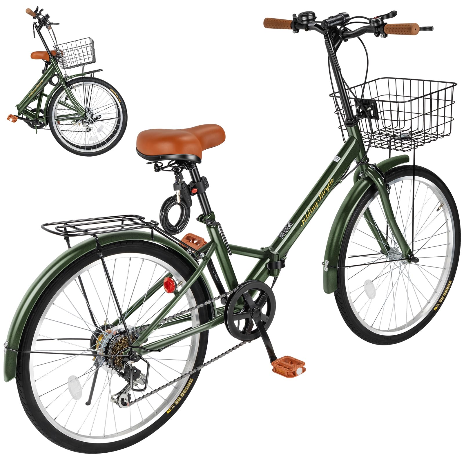 Amazon | Mixiu 折りたたみ自転車 シマノ7段変速 高炭素鋼フレーム