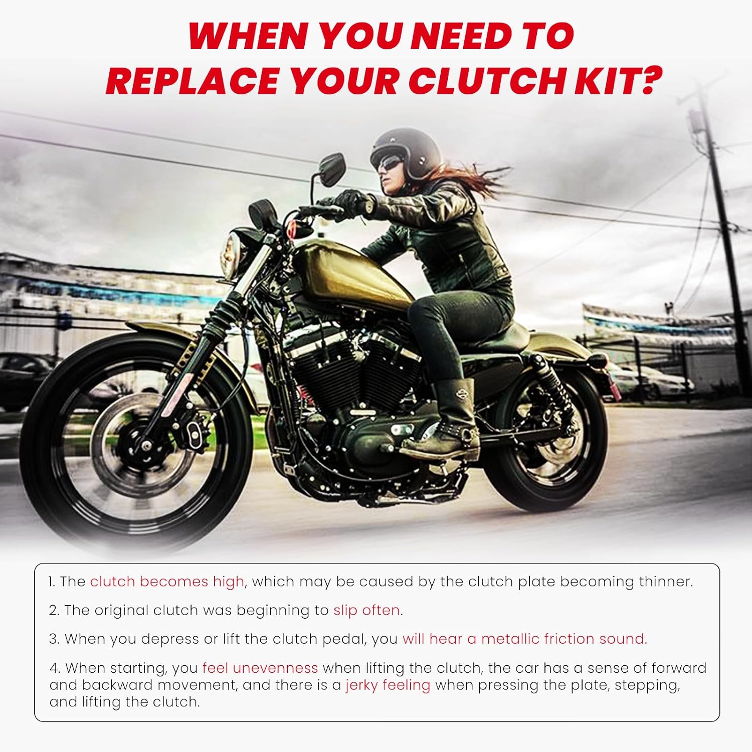 Twin Cam Extra Plate Friction Steel Clutch Kit compatible with Harley Softail Touring Dyna Trike Twin Cam models 98-17, Evolution 1340 models 1998-1999 Replace of P/N 37980-10, 307-30-10013