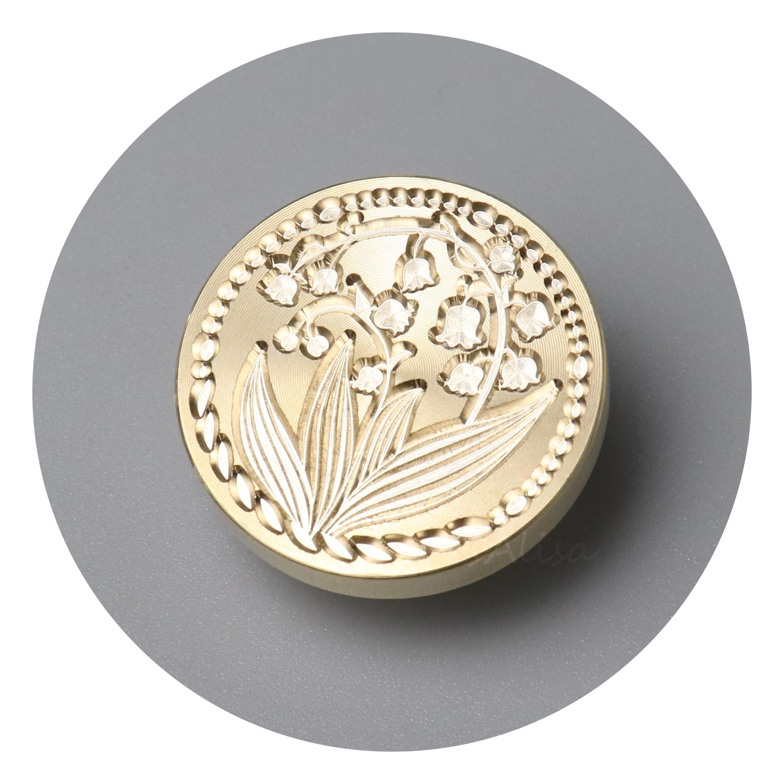 fsalisa Lily of the Valley Sealing Wax Stamp Head Flower Plant Wax Seal Stamp Head Botanical Brass Head without Handle Embellishment Wedding Invitations