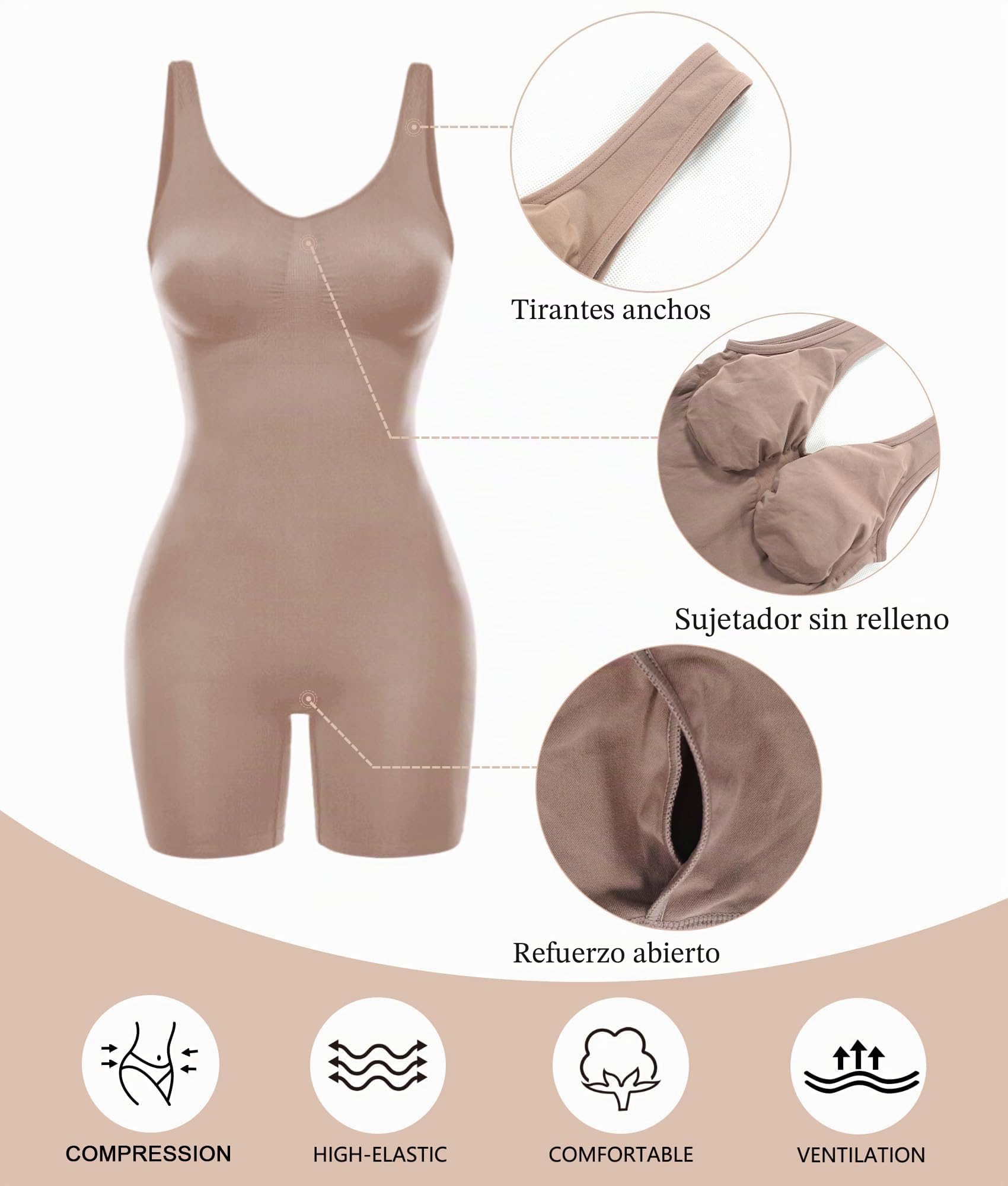 SHAPERX Body Reductor Mujer Adelgazante Shapewear Bodysuit y Pantalón Levanta Glúteos Body Shaper Modelador Completo