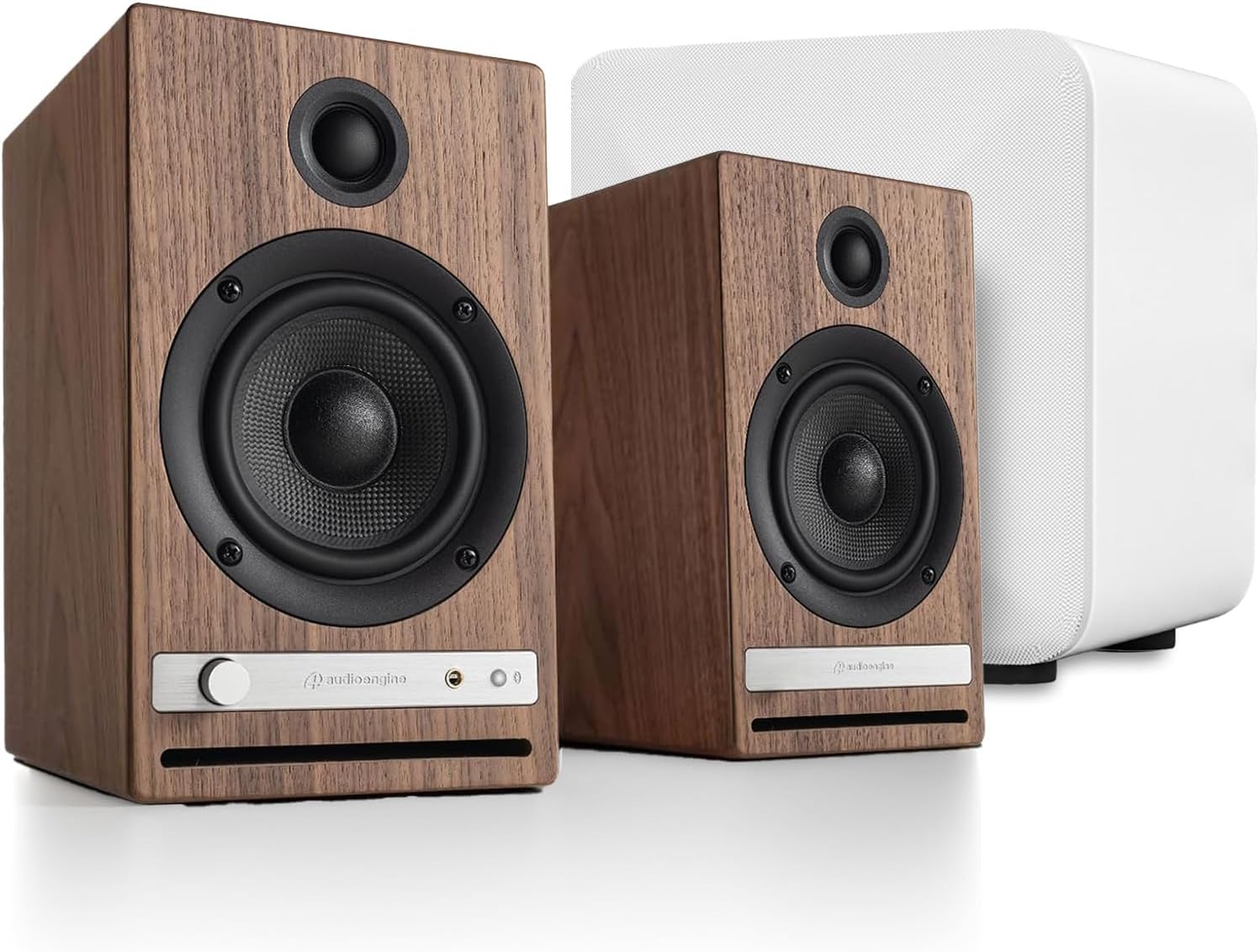 Audioengine HD4 Walnut Speakers with 210 watt S6 Subwoofer for Music Gaming Movies Studios Dorms Bedrooms Offices