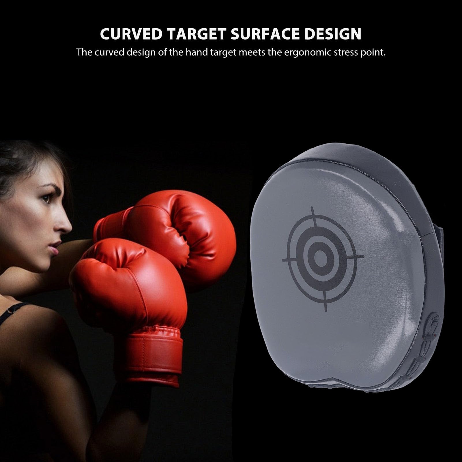 BusoTh Boxing Target Hand Pads, Tear Resistance Boxing Mitt for Fighting (Fluorescent Gray), BusoTh2cowdekzgq-12