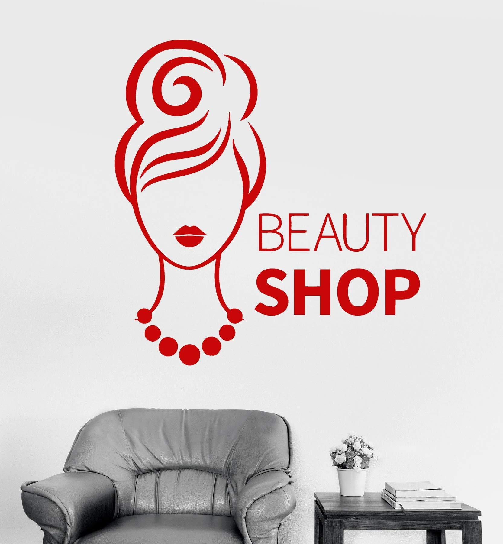 VVWV Beauty Shop Beauty Parluor Salon Wall Sticker Stylish Spa Black Wall Decal Sticker 35.00 X 50.00 Cm