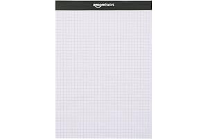 Amazon Basics Graph Paper Pad: 2-Pack of 8.5 x 11.75-Inch Notepads with Quad-Ruled Grids