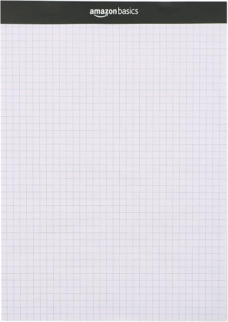 Amazon Basics Quad-Ruled Paper Pad - Pack of 2, 8.5 Inch x 11.75 Inch