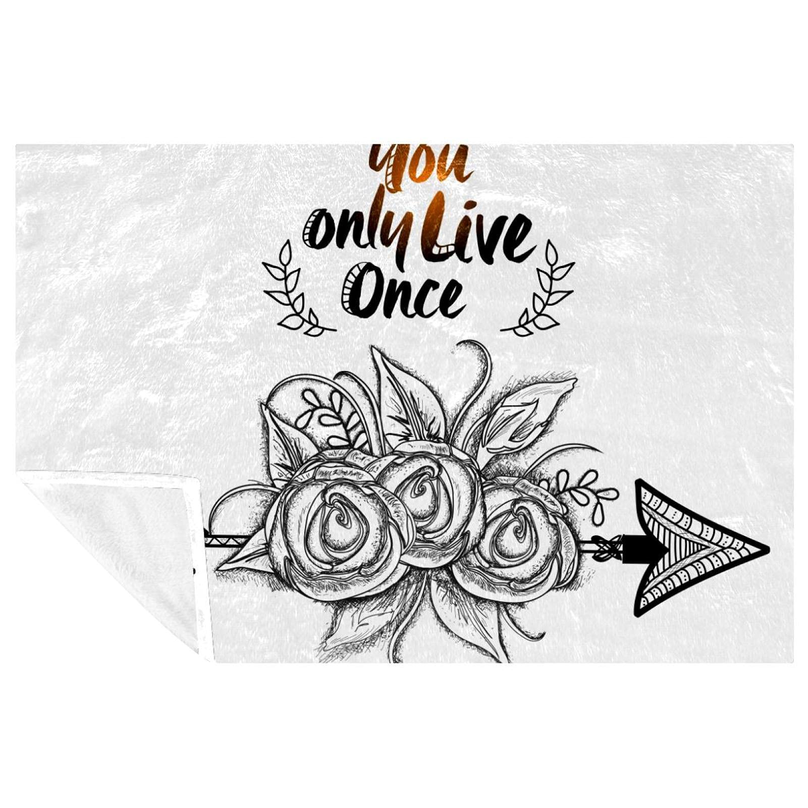 Plaid doux motif fleuri avec message inspirant pour des instants cocooning magiques