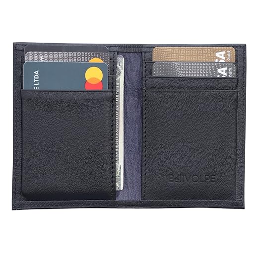 Carteira Masculina Porta Cartões Duo Couro Legítimo (Preto)