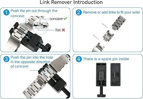 Miniatura 5 de Pencoda Compatible con Samsung Galaxy Watch 654 Band 1.575 in 1.732 in, sin huecos, correa de reloj de metal de titanio de 0.78 pulgadas compatible