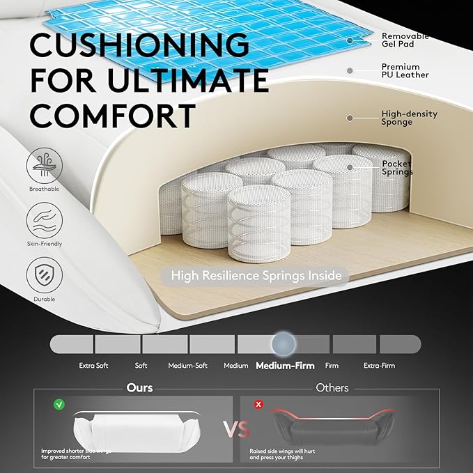 Silla Gamer Ergonómica con Reposapiés, Soporte Lumbar Masaje miniatura 4