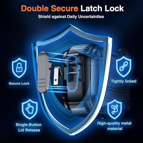 Miniatura 3 de Chicfun Armour Lock - Funda para AirPods Pro de 2 generación con bloqueo seguro y llavero, compatible con MagSafe protección resistente de 360