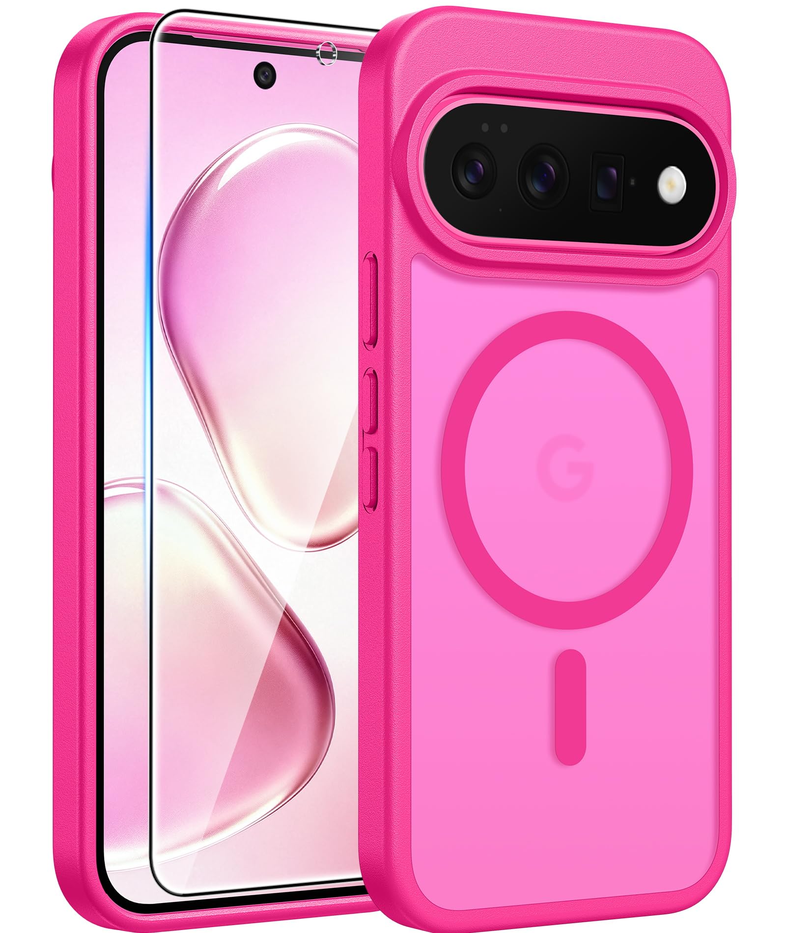 FNTCASE for Google Pixel 11 / Pixel 11 Pro Case Hot Pink: Fit for MagSafe