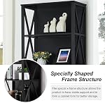 HOMISSUE Bibliothèque, 7-Tier Bibliothèques, Bibliothèques en bois rustique et en métal, Bibliothèque libre, Bibliothèque industrielle pour le bureau à domicile, Salle de séjour et chambre, Noir
