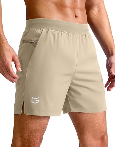Miniatura 38 de G Gradual Pantalones cortos deportivos para correr para hombre de 7/5/9 pulgadas, bolsillo con cremallera, ligeros, para entrenamiento, gimnasio