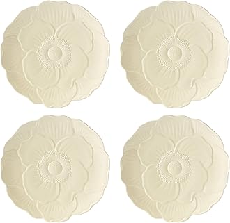 897770 Butterfly Meadow Floral Accent Plates, Yellow, Set of 4