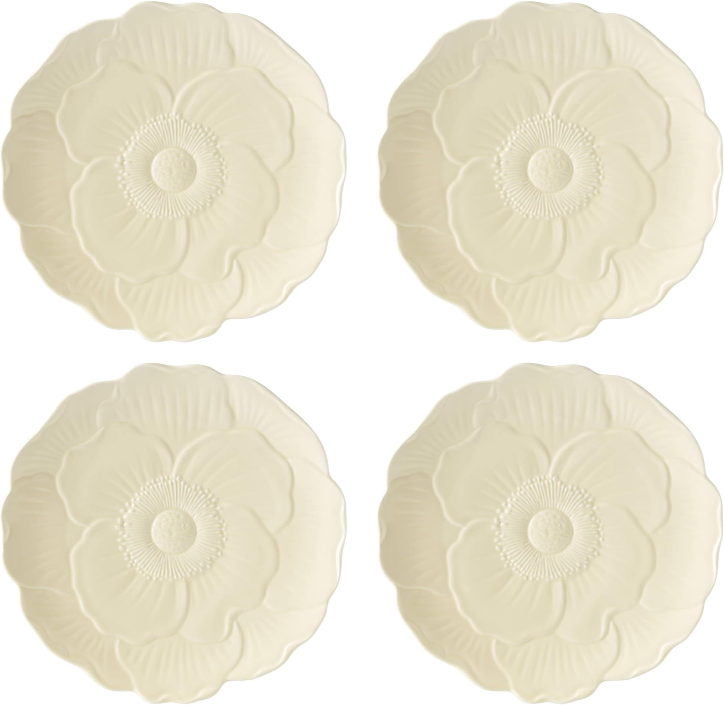 897770 Butterfly Meadow Floral Accent Plates, Yellow, Set of 4