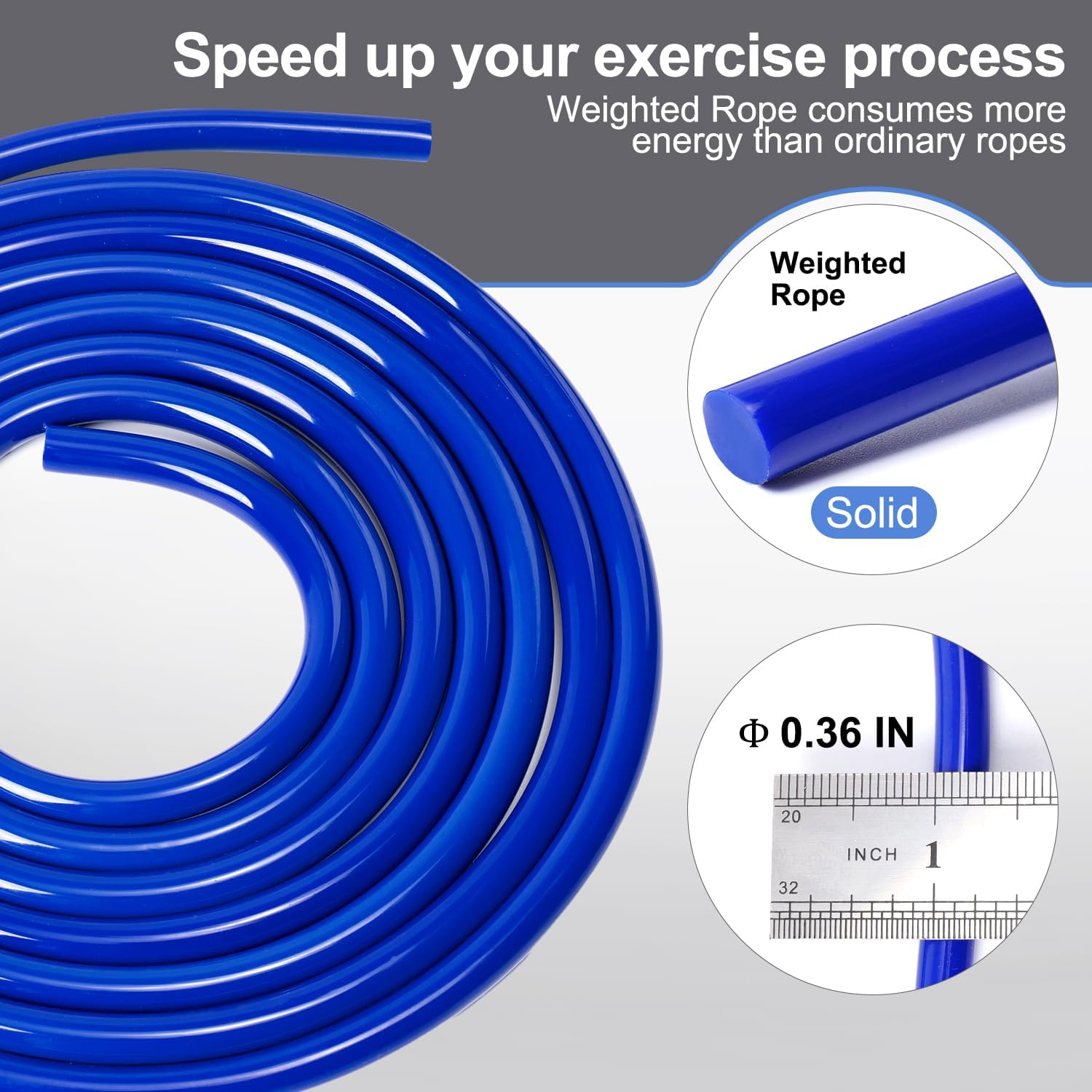 1LB Weighted Jump Ropes for fitness Women Men, Aluminum Handles for MMA, Boxing, CrossFit, Weight-loss Workouts, Tangle-Free Ball Bearing Rapid Speed Skipping Jump Rope with Adjustable 9mm Cotton & PVC Cord - Image 7