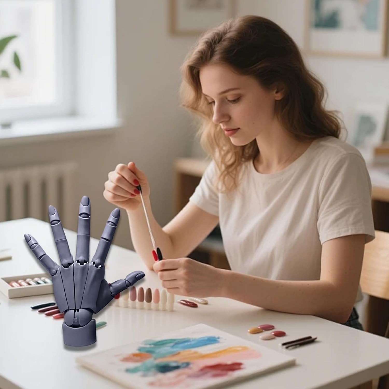 Hand Model 1:1 Articulated Flexible Left Mannequin Hand 14 Inch PVC Poseable Mannequin for Artists, Painting, Displaying, Desk Decor