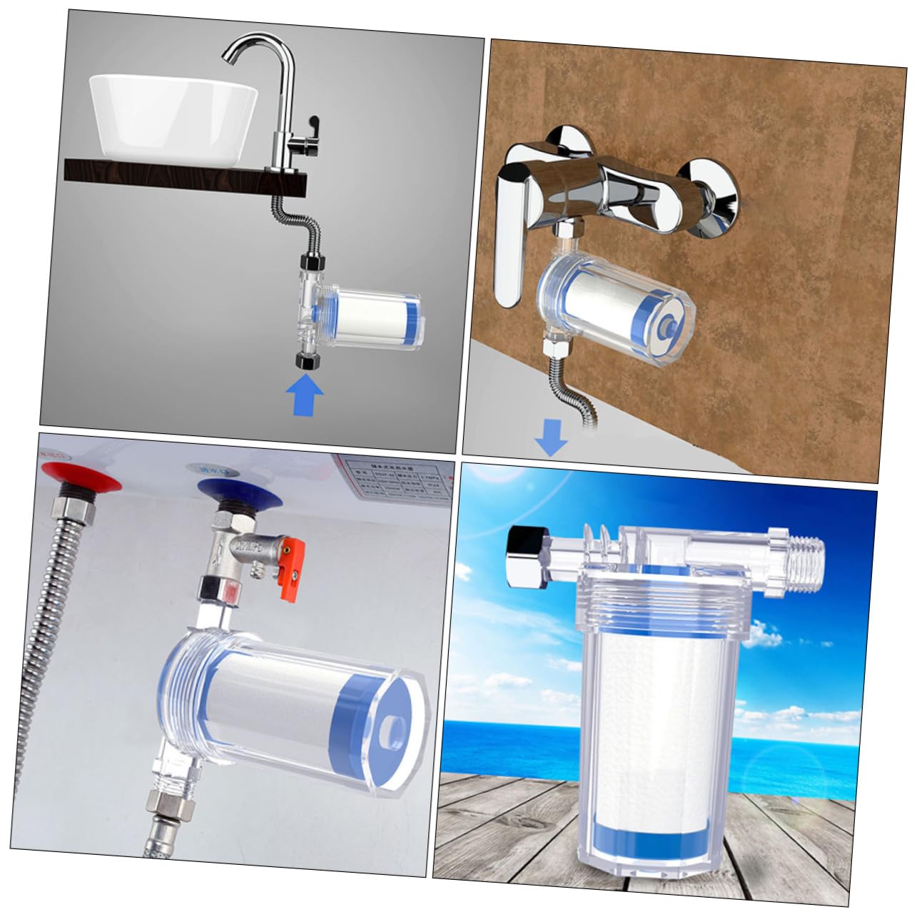 SHINEOFI 2 Pezzi Filtro In Depuratore D'acqua Filtri Doccia Addolcente Macchina Per La Depurazione Dell'acqua Strumento Di Purificazione Dell'acqua Blue Abs