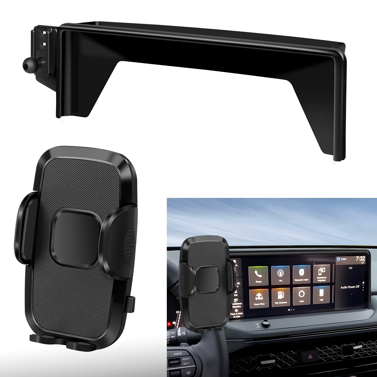Peleus Car Phone Holder for 2023 2024 2025 Honda Accord Hybird Car Phone Mount for Honda Accord Hybird with12.3-Inch Screen Fit for Most Smartphones
