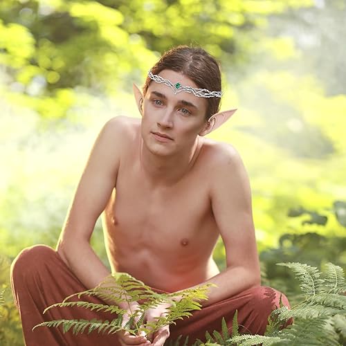 Miniatura 4 de Diadema ajustable con orejas de elfo y tiara de diamantes de imitación, para fiestas de Halloween, novias, bodas, bailes de graduación