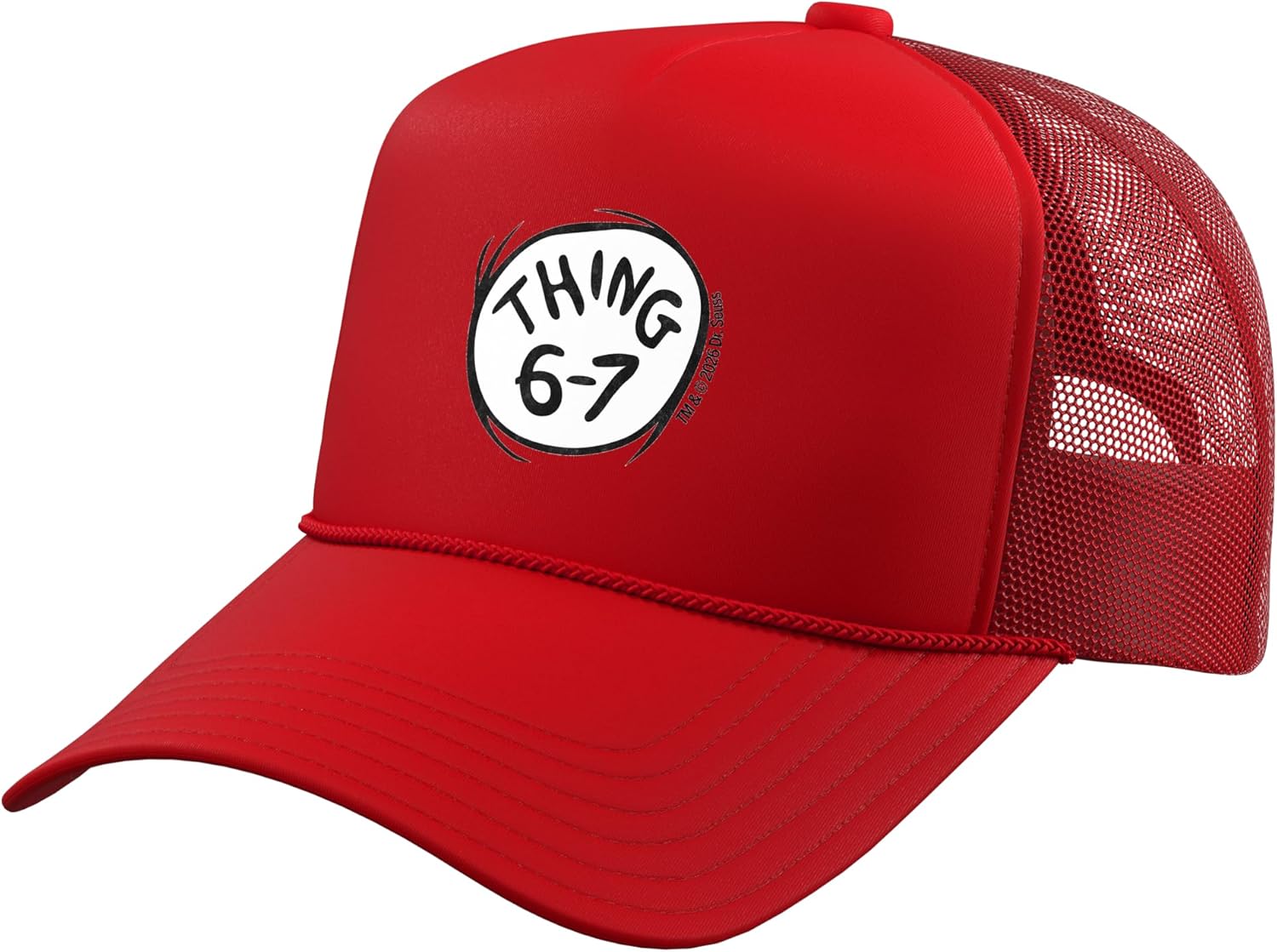 The Cat in The Hat Signature Collection Thing 6-7 Trucker Hat with Adjustable Mesh Back