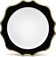 Vista 15 de OCCASIONS" - 10 piezas de platos base de plástico festoneados desechables/reutilizables de 13.25 pulgadas para bodas