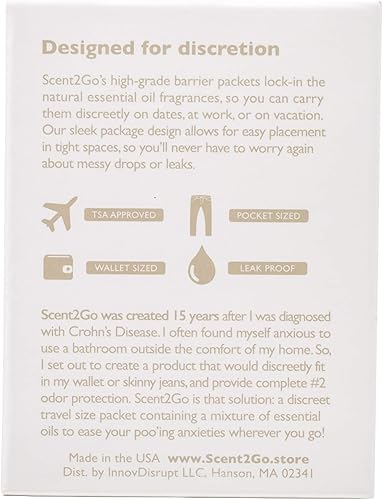 Miniatura 6 de Scent2Go Fragancia en polvo para inodoro, paquete discreto de tamaño de viaje, diseño de bloqueo de fugas, fórmula a base de plantas, limón + menta,