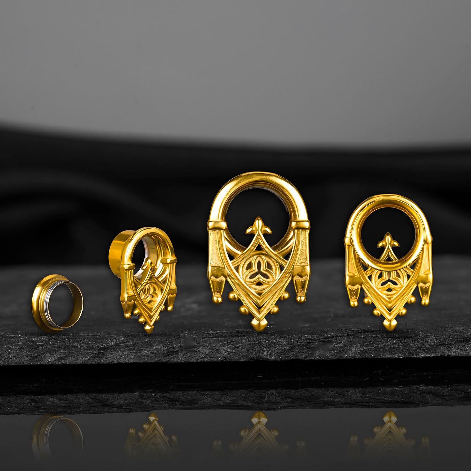 DOEARKO 2PCS Stainless Steel Ear Gauges Fashing Design Screw Back Ear Tunnels Double Flared Ear Expanders for Stretched Ears Unisex Body Jewelry for Men & Women