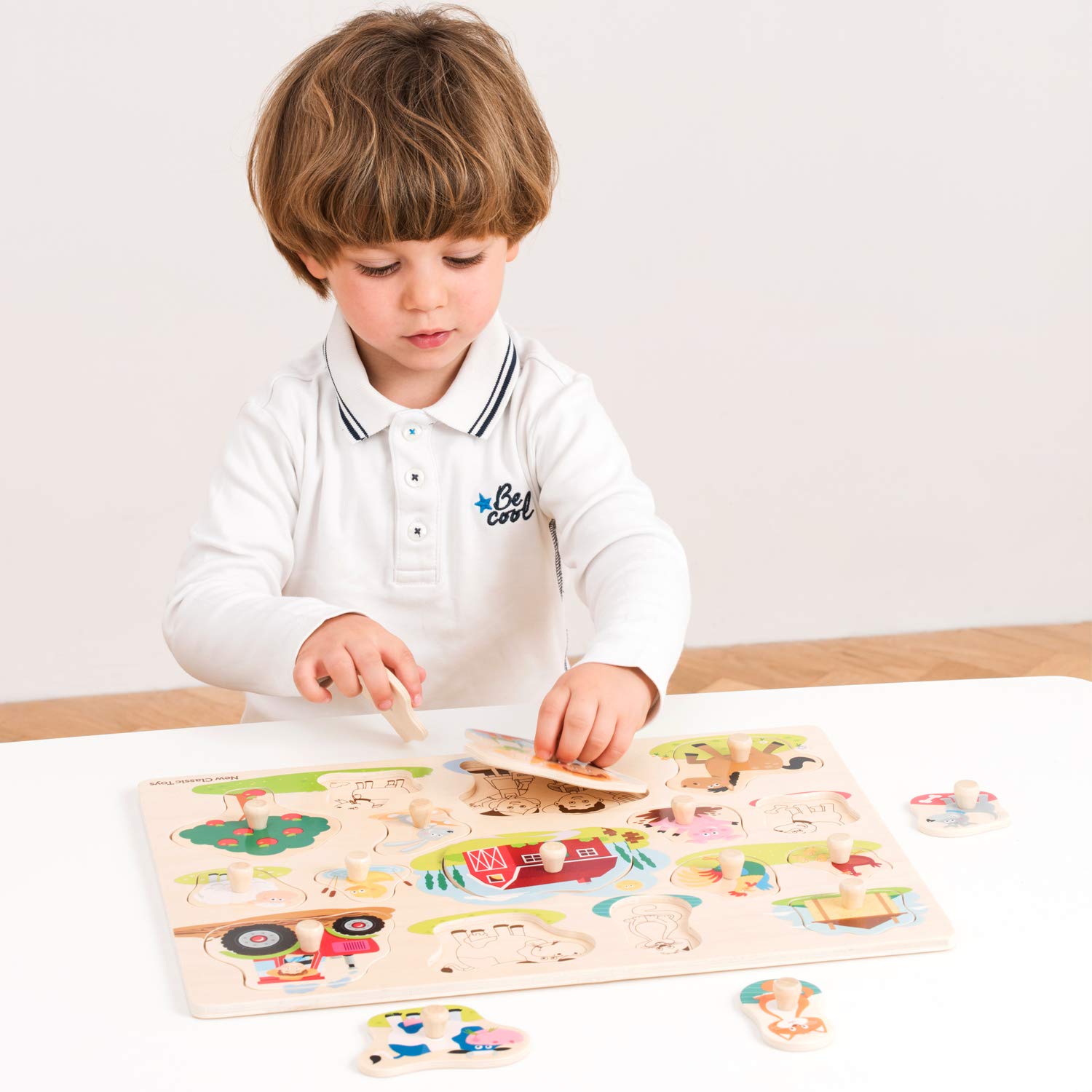 New Classic Toys - Peg Puzzle - Farm