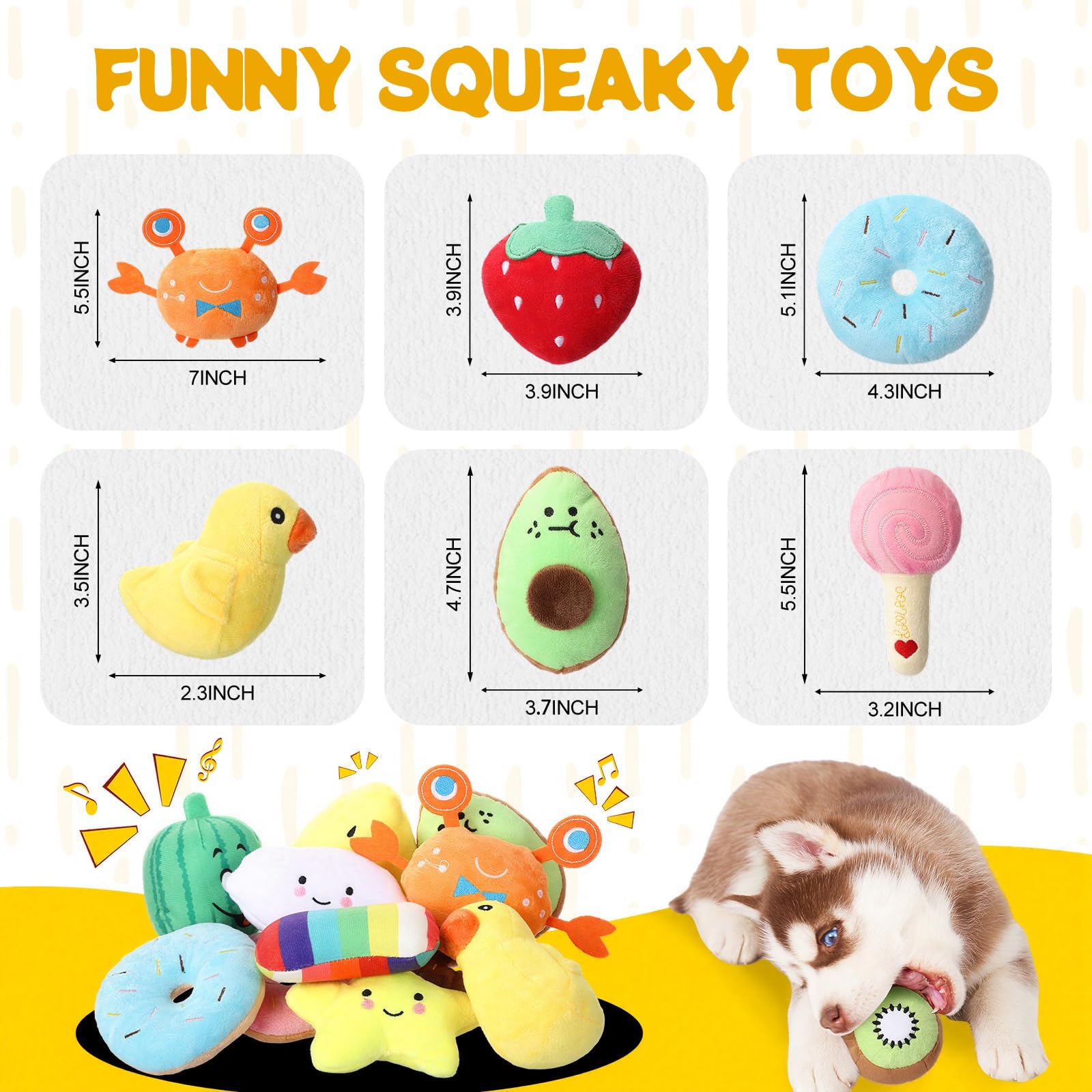 Soulchen Hundespielzeug für kleine Hunde, Quietschspielzeug, gefüllt, Plüsch-Kauspielzeug, Bündel für Welpen, Zahnungsseil, stacheliger Kauball zum Kauen und Zahnen, für Weihnachten, Geburtstag