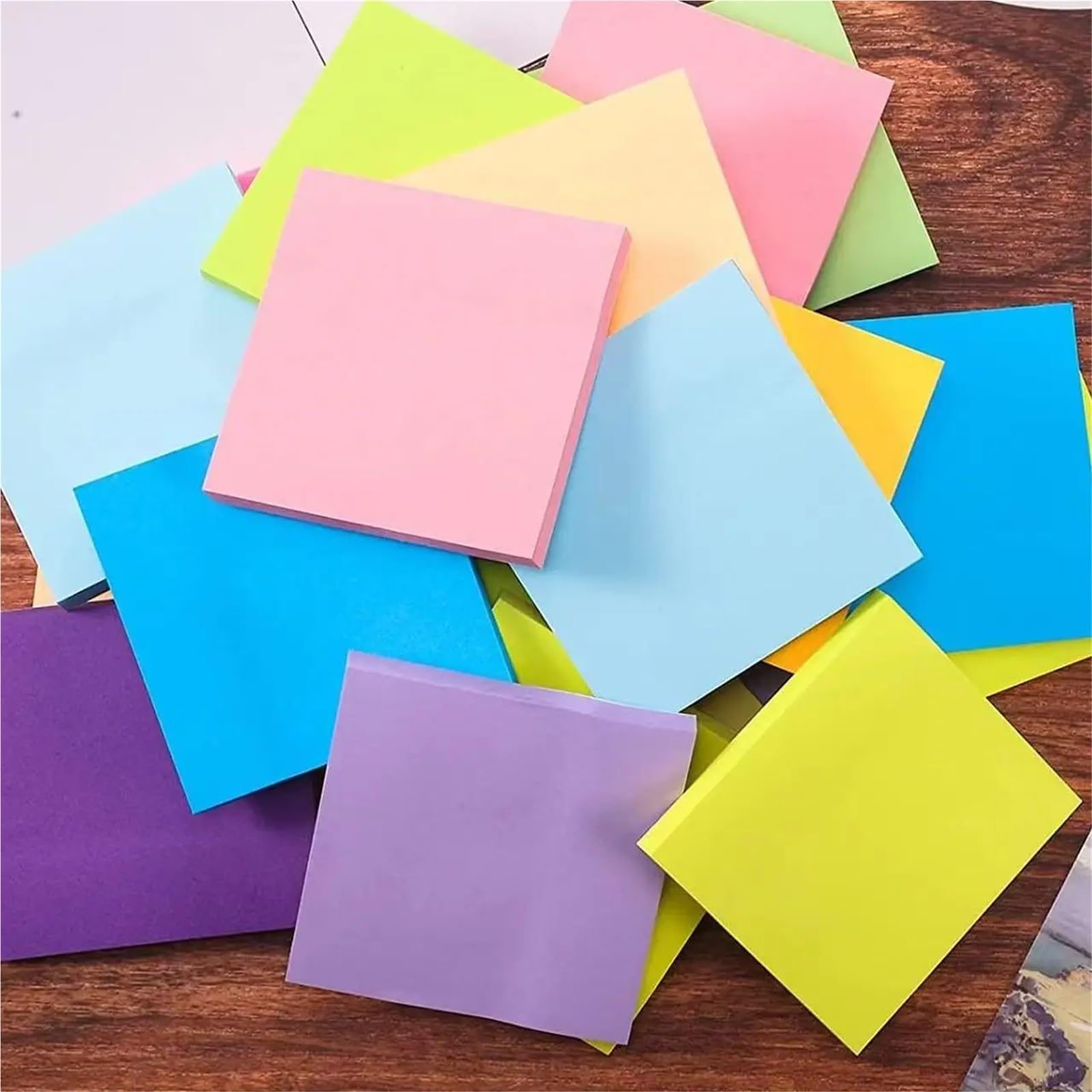 Lot de 36 blocs de notes adhésifs pour fournitures de papeterie et accessoires de bureau (6 couleurs A)