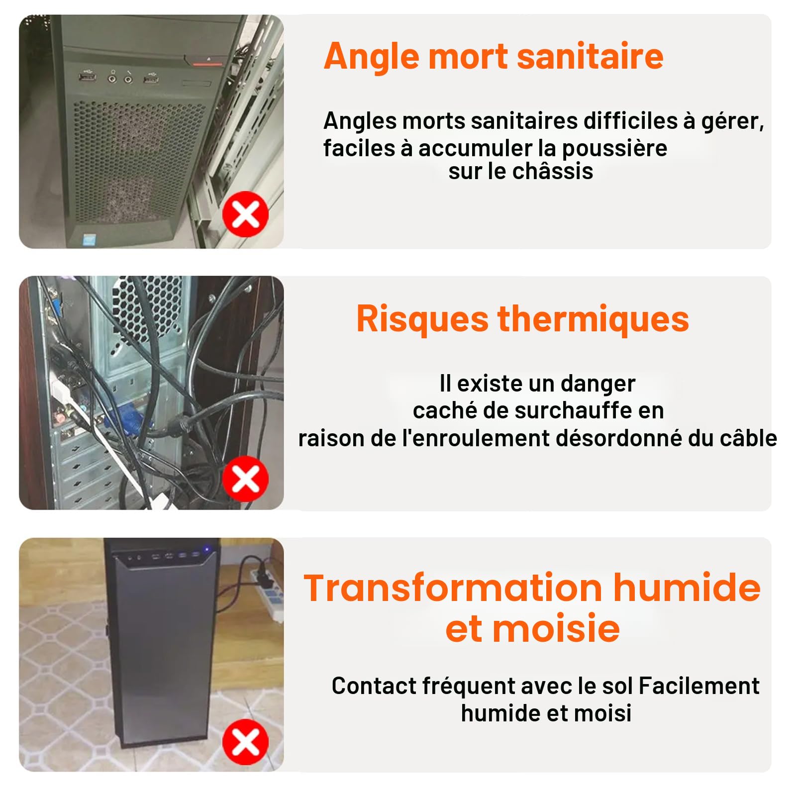 SPORWAY Support d'Unité Centrale Mobile Chariot PC Roues Verrouillables Antidérapantes Taille Réglable Noir