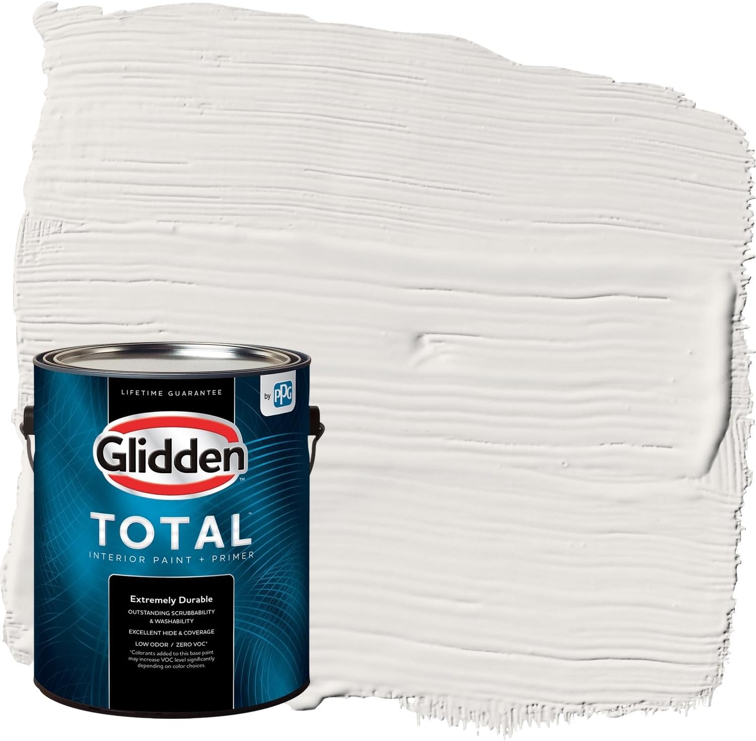 Glidden Total Interior Wall Paint & Primer All-in-One, Arctic Cotton/Gray, Semi-Gloss, 1 Gallon