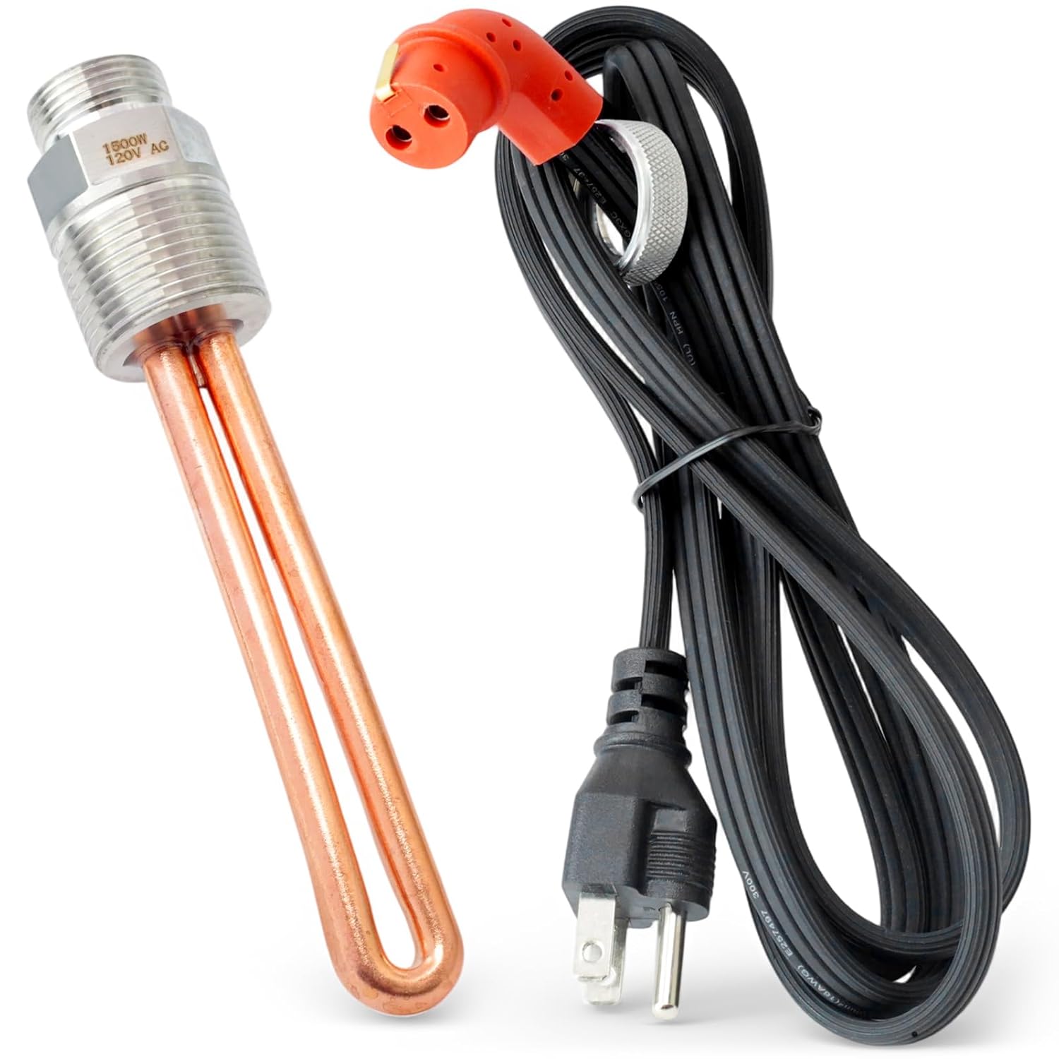 8605556 Engine Block Immersion Heater Replacement for Caterpillar 3406 3408 C9 C15 for Detroit Diesel 50 60 for Navistar for International V800 for Perkins 640, 120V 1500W w/Cordset Cord