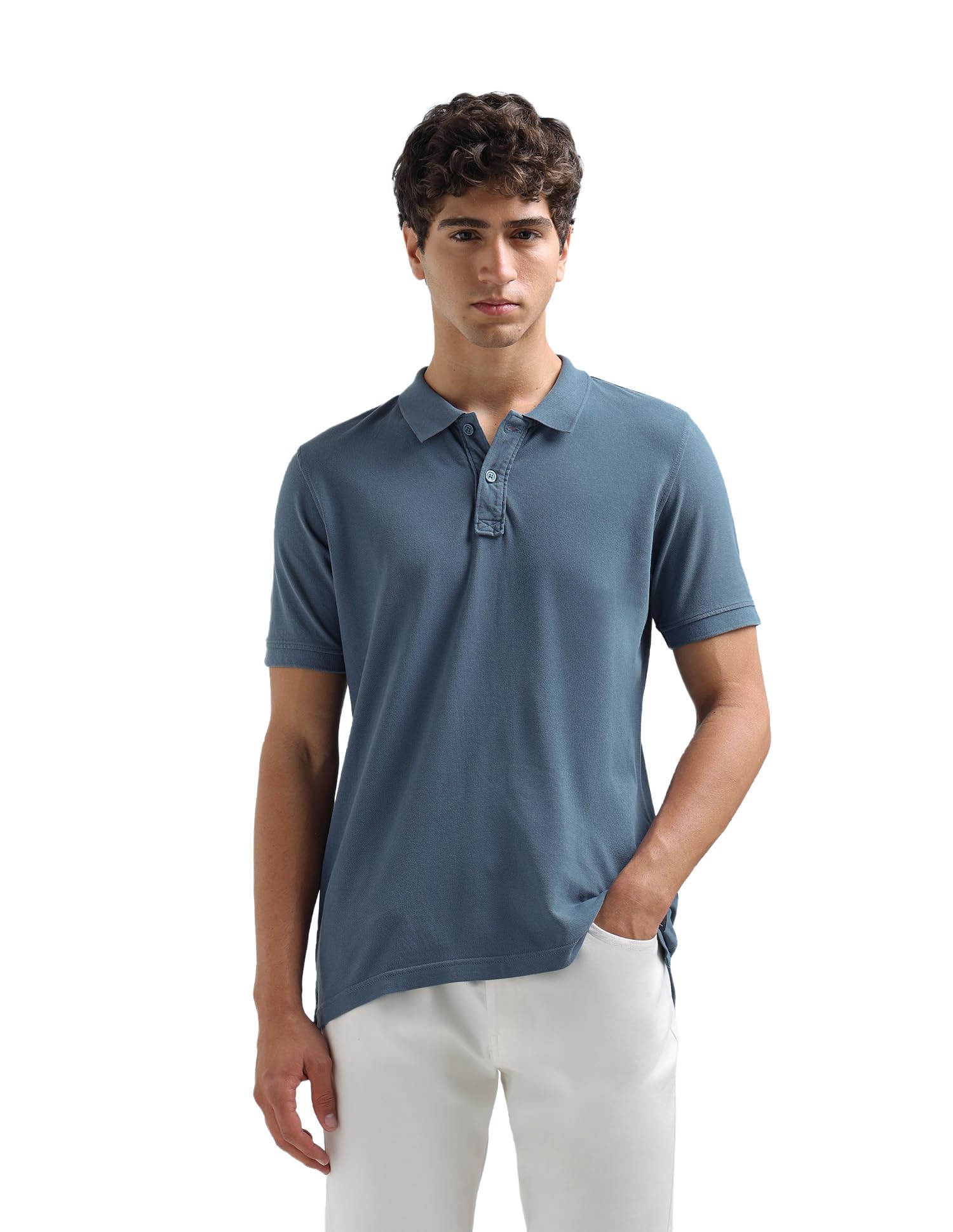 flying machine Men's Regular Fit Polo T-Shirt | Solid Pattern-picture-37