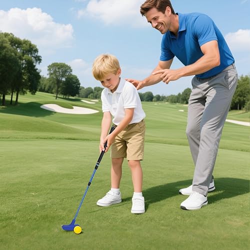 Miniatura 5 de Paquete de 2 mini putters de golf para diestros y zurdos, palos de golf de dos vías con 6 bolas, putters ajustables para hombres y mujeres