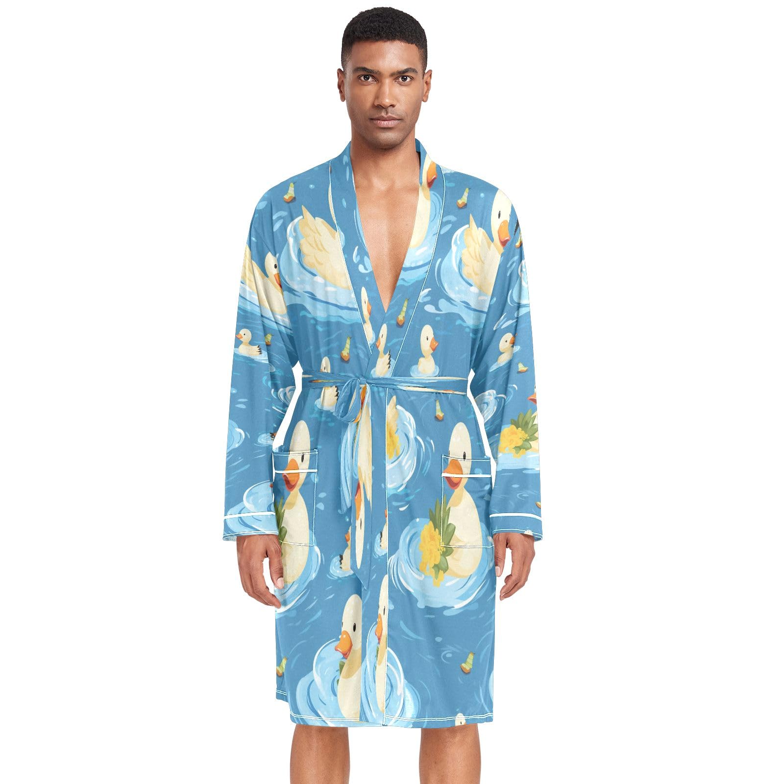 Albornoz ligero para hombre, bata de baño para spa, natación, pato