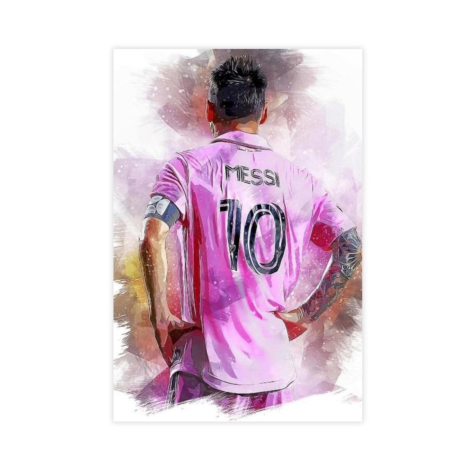 GeDiz Poster Messi Sur Toile - 30x45 Cm Sans Cadre - Décoration Chambre Enfant Ou Bureau