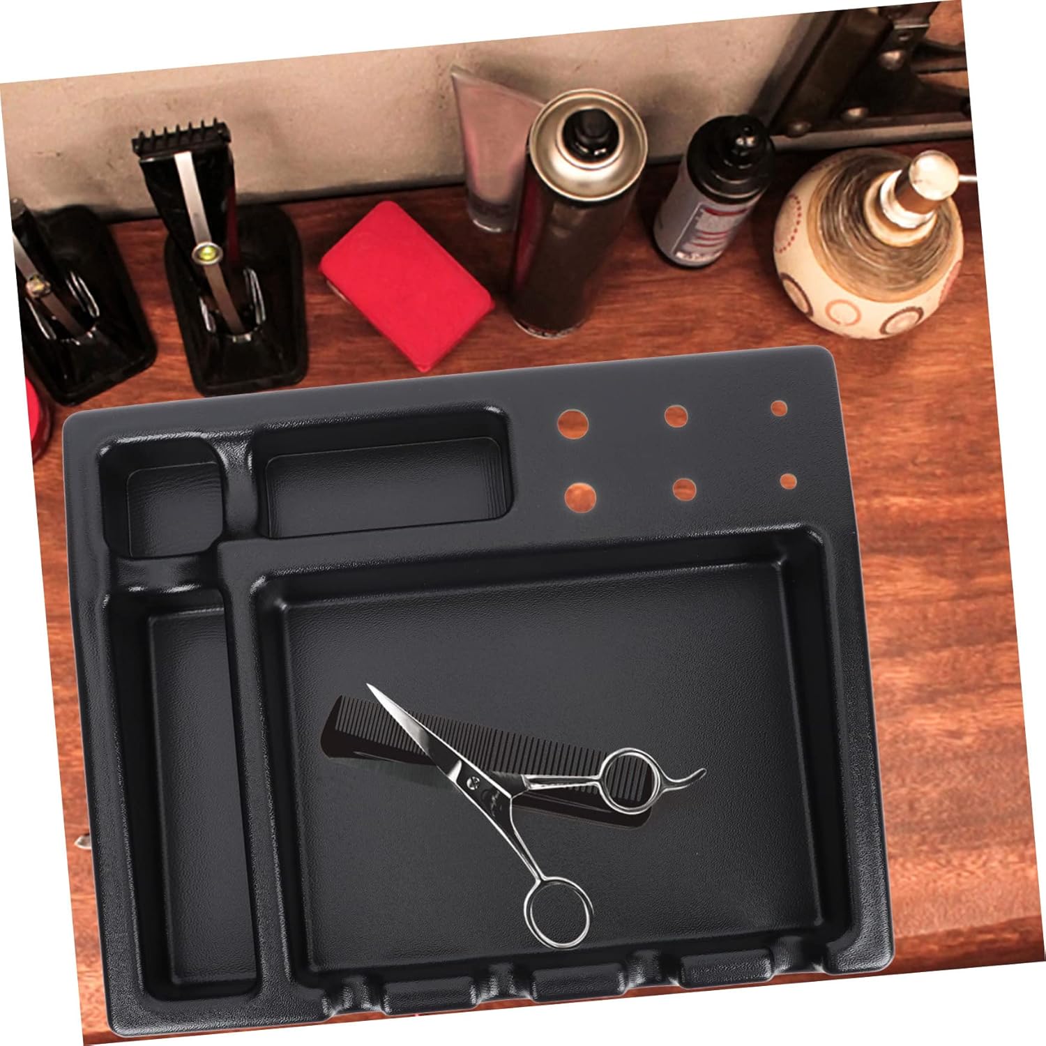 Vaguelly Hair Clippers Storage Box Barber Clipper Holder Salon Clippers Organizer Clipper Trays Cutter Display